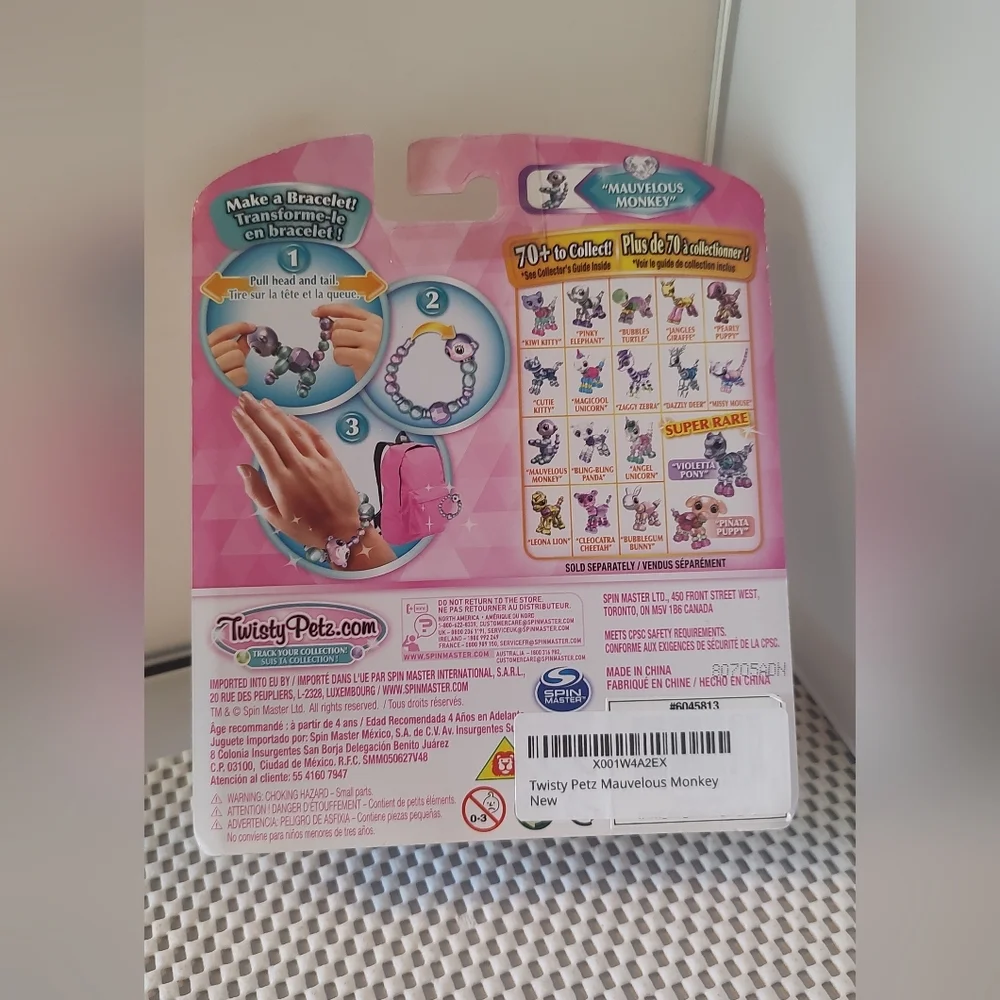 Twisty Petz Series 1 Bracelet Mauvelous Monkey Spin Master Authentic NWT